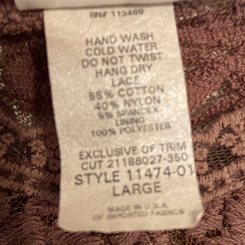 Rod’s Western Wear brown lace shirt women’s large - Picture 4 of 10